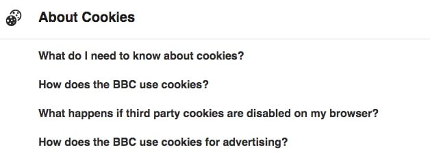 BBC&#039;s Cookies Policy About Cookies page
