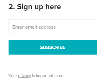 Healthline email sign-up form with Privacy Policy link
