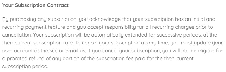 Kawaii Box Terms of Service: Your Subscription Contract clause