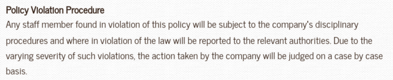 Neville Registrars: Cyber Security Policy - Policy Violation Procedure clause